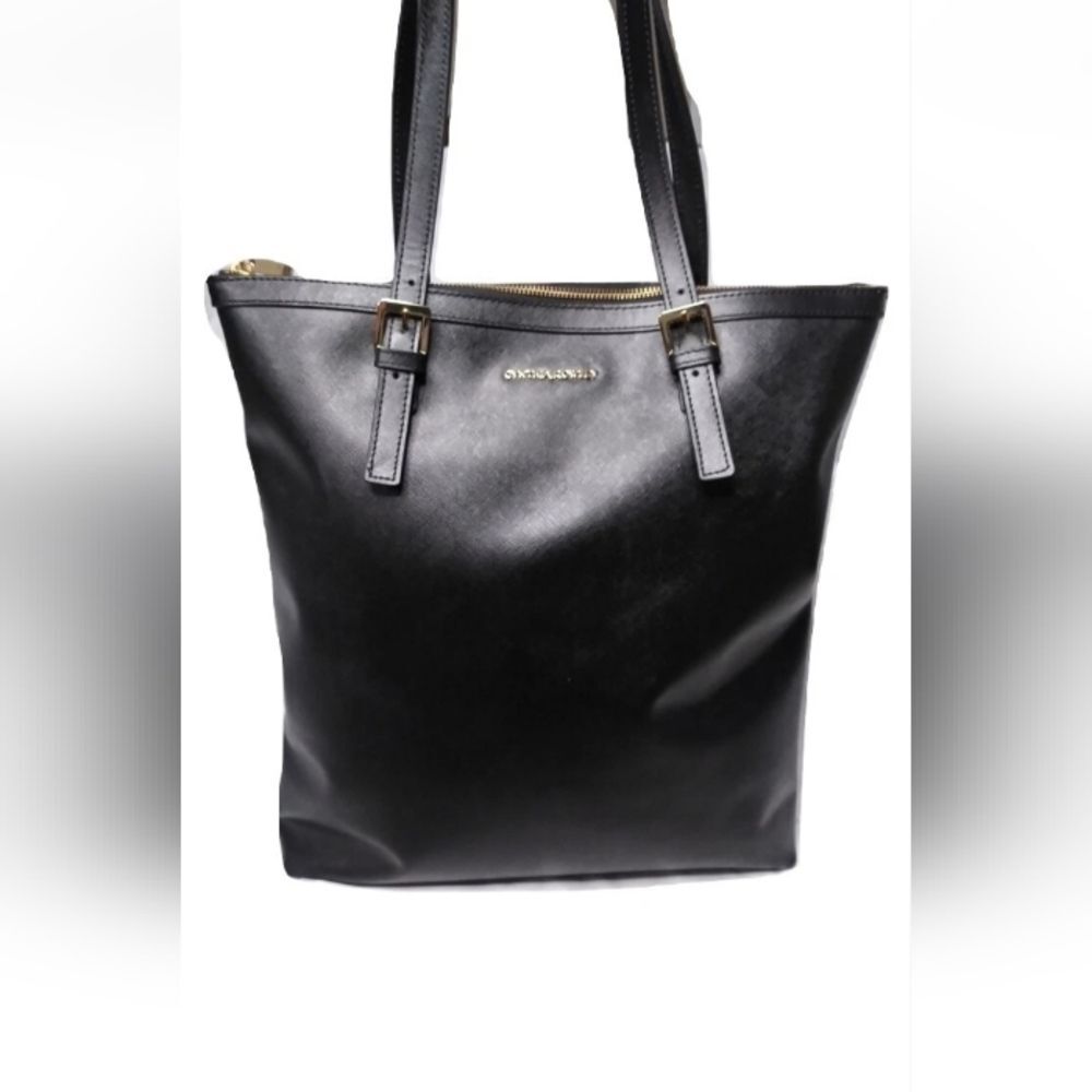 Cynthia Rowley Large Tote Bag Black Leather Saffiano Handbag